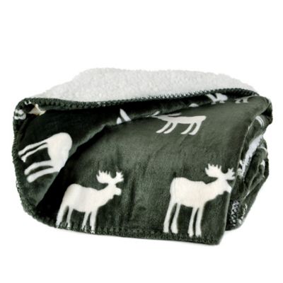 Moose Design Checkered Throw Blanket | eBay