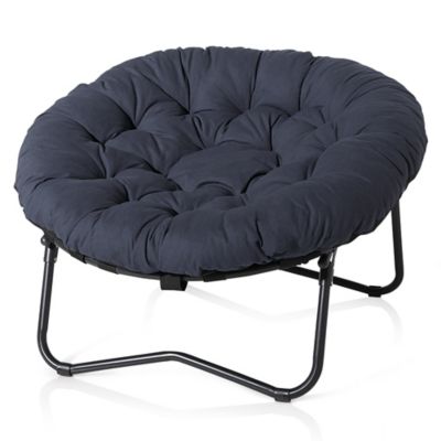 Foldable Oversized Papasan Chair in Red