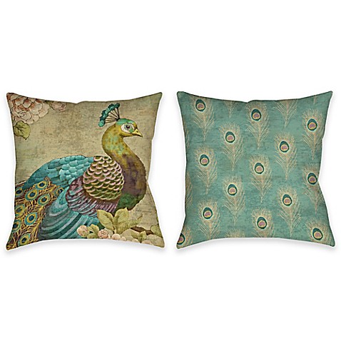 Buy Indian Peacock Indoor/Outdoor Throw Pillow in Multi from Bed Bath & Beyond