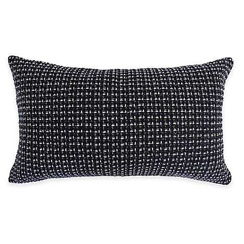 Kyra Tweedle Oblong Throw Pillow in Blue/Grey - Bed Bath & Beyond