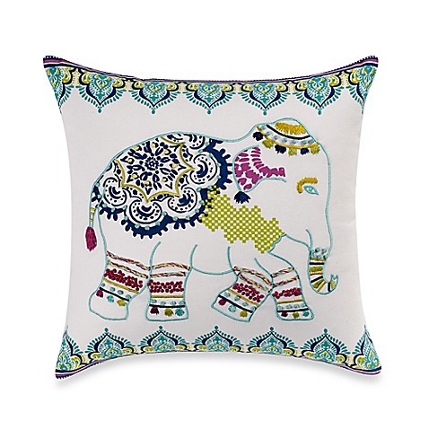 Buy Anthology Willa Elephant Square Throw Pillow from Bed Bath & Beyond