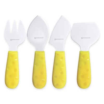 set Knife Cheese Petite knife petite cheese Suisse Yellow Set  Piece with Swissmar 4 Handles