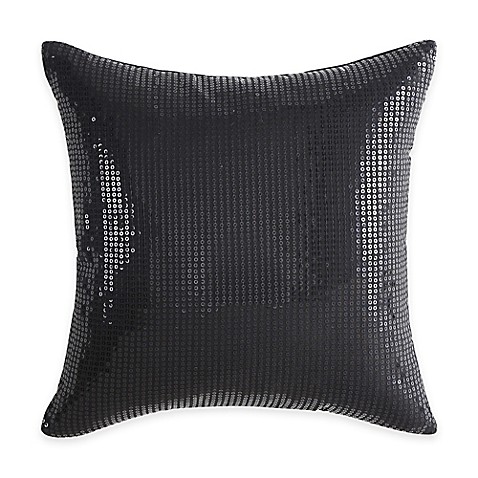 Buy Vince Camuto Basel Sequin Square Throw Pillow in Black from Bed Bath & Beyond