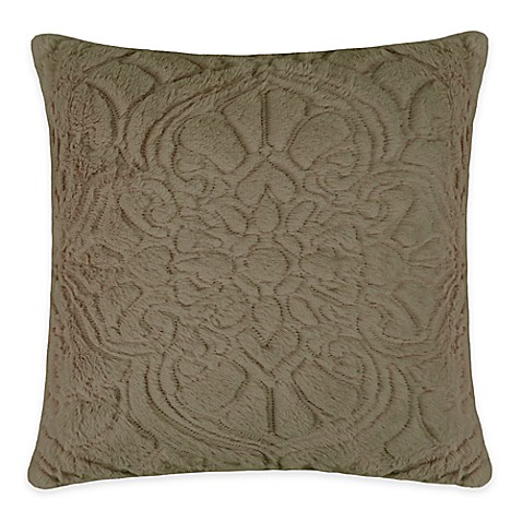 Vue Signature Charlotte Square Throw Pillow in Taupe - www.BedBathandBeyond.com