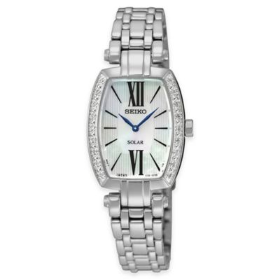 Seiko Ladies' Tressia Solar Diamond Watch in Stainless Steel with ...