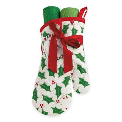 Buy Holly Sprigs 2-Piece Oven Mitt and Kitchen Towel Gift ...