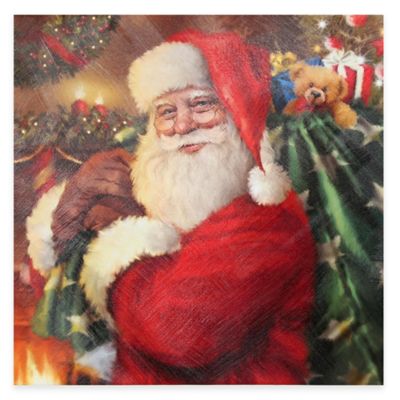 Santa Is Here Christmas Canvas Wall Art - Bed Bath & Beyond