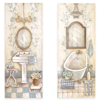 Antique Blue Bath Canvas Wall Art Collection - www.BedBathandBeyond.com