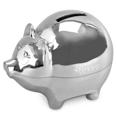 silver teddy bear piggy bank