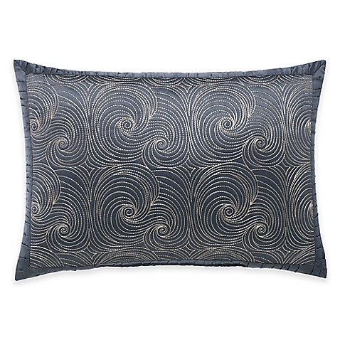 Buy Manor Hill Ripple Quilted Swirl Oblong Throw Pillow in Ink Blue from Bed Bath & Beyond