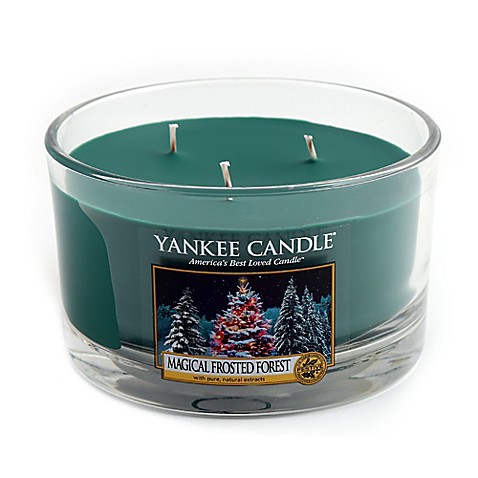 candle frosted forest yankee magical wick jar