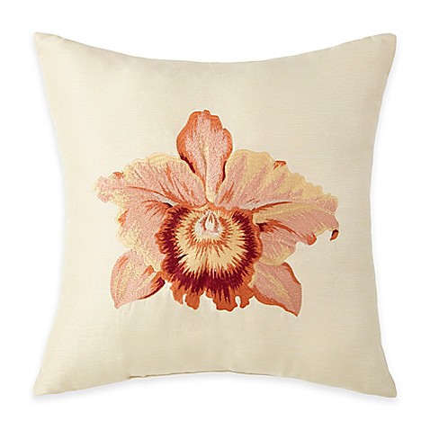 Coral Beach Floral Square Throw Pillow - Bed Bath & Beyond