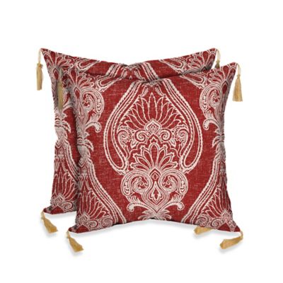 Red Paisley Outdoor Pillows 92