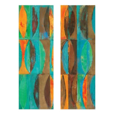 Mad World Center Panel Embellished Canvas Wall Art (Set of 2)