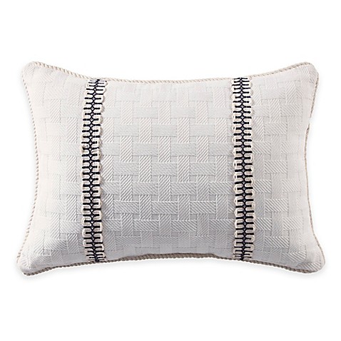 Buy Croscill Yachtsman Textured Oblong Throw Pillow in White from Bed Bath & Beyond