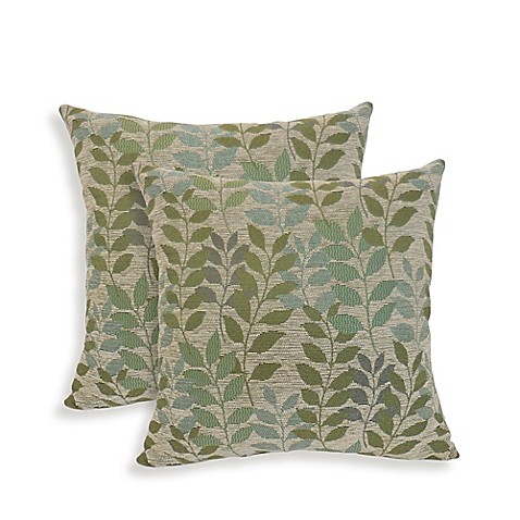 Arlee Home Fashions Fabian Chenille Leaf Throw Pillows (Set of 2) - www.BedBathandBeyond.com