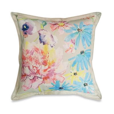 Colorful Floral Arrangement Square Throw Pillow - www.BedBathandBeyond.com