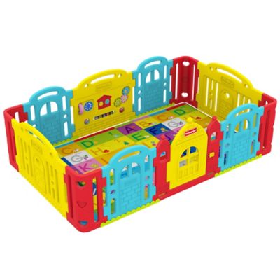 Dwinguler large kid's castle playpen hot sale in caramel