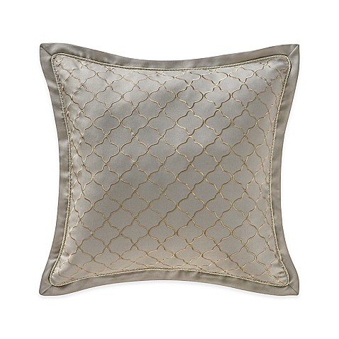Buy Waterford Linens Marcello Quatrefoil Decorative Throw Pillow in Taupe from Bed Bath & Beyond