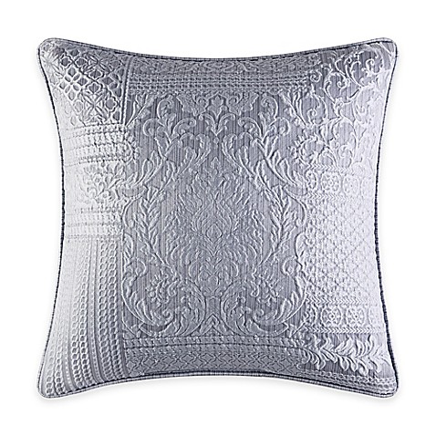 Buy J. Queen New York Wilmington Patchwork Jacquard Square Throw Pillow in Chrome from Bed Bath ...
