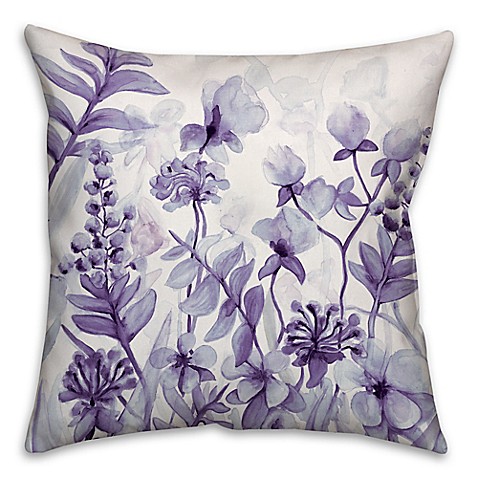 Buy Flower Dream 16-Inch Square Throw Pillow in Purple from Bed Bath & Beyond
