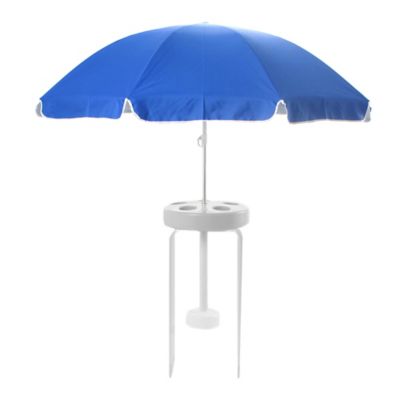 Pool Buoy 7-Foot Floating Umbrella and Buoy in Atlantic Blue - Bed Bath