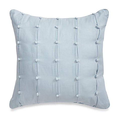 Real Simple Anya Pompom Square Throw Pillow in Dusty Blue - Bed Bath & Beyond
