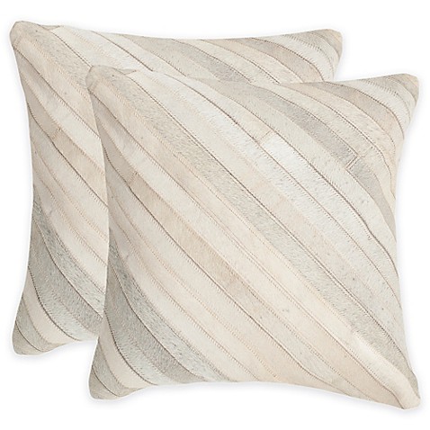 Buy Safavieh Cherilyn 18-Inch Square Throw Pillow in White (Set of 2) from Bed Bath & Beyond