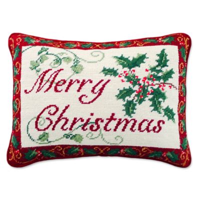 Buy Merry Christmas Needlepoint Throw Pillow from Bed Bath & Beyond