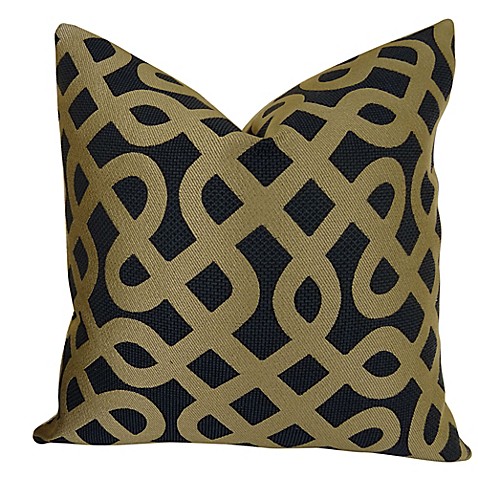 Buy Plutus Graphic Maze Handmade 24-Inch Square Throw Pillow in Navy from Bed Bath & Beyond