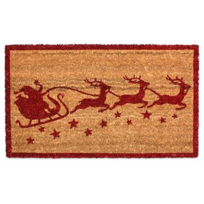 door christmas santa mat inch fashions sleigh bedbathandbeyond