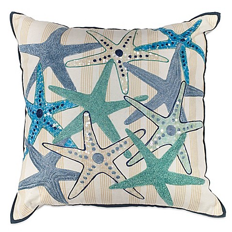 Buy KAS Sequin Square Throw Pillow in Ivory from Bed Bath & Beyond