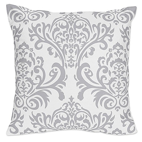Sweet Jojo Designs Skylar Damask Throw Pillow in Grey (Set of 2) - www.buybuyBaby.com