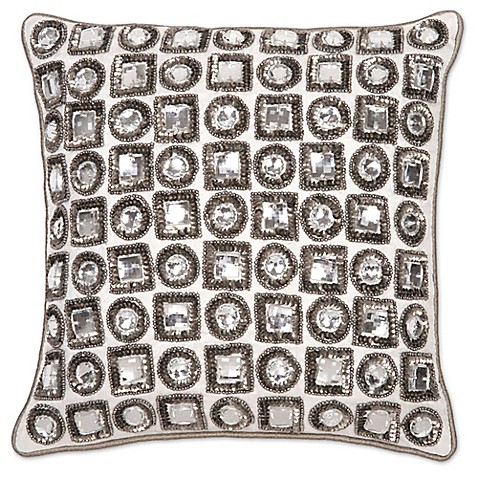 Aura Jewel 12-Inch Square Throw Pillow - www.BedBathandBeyond.com