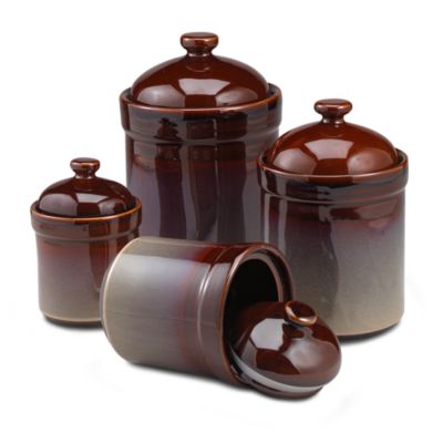 Nova Brown Canisters (Set of 4) - Bed Bath & Beyond