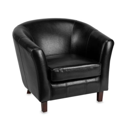 Bicast Leather Black Club Chair - Bed Bath & Beyond