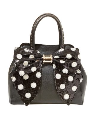 betsey johnson black and white bow purse