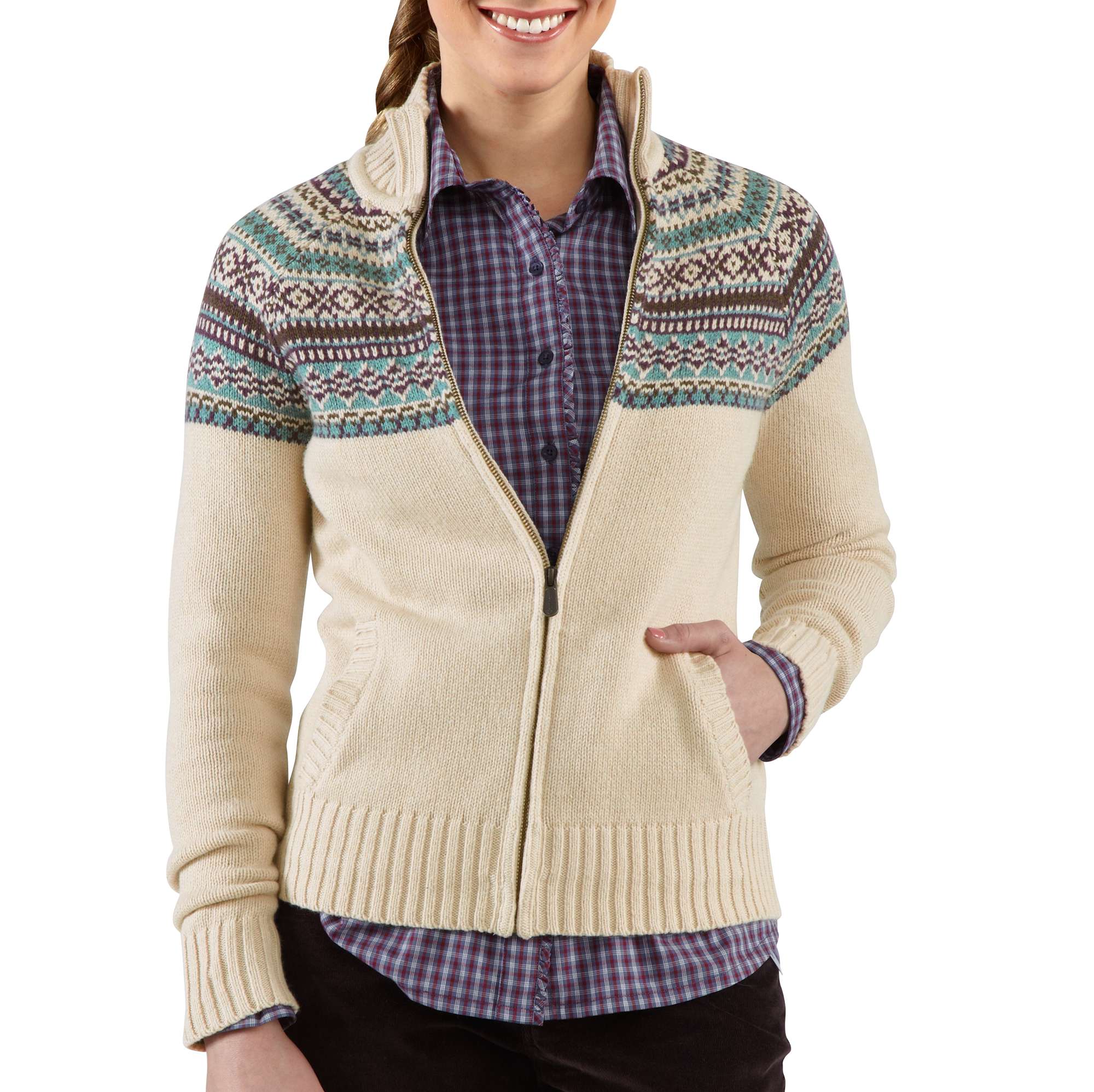 Women's Folk Pattern Cardigan Sweater