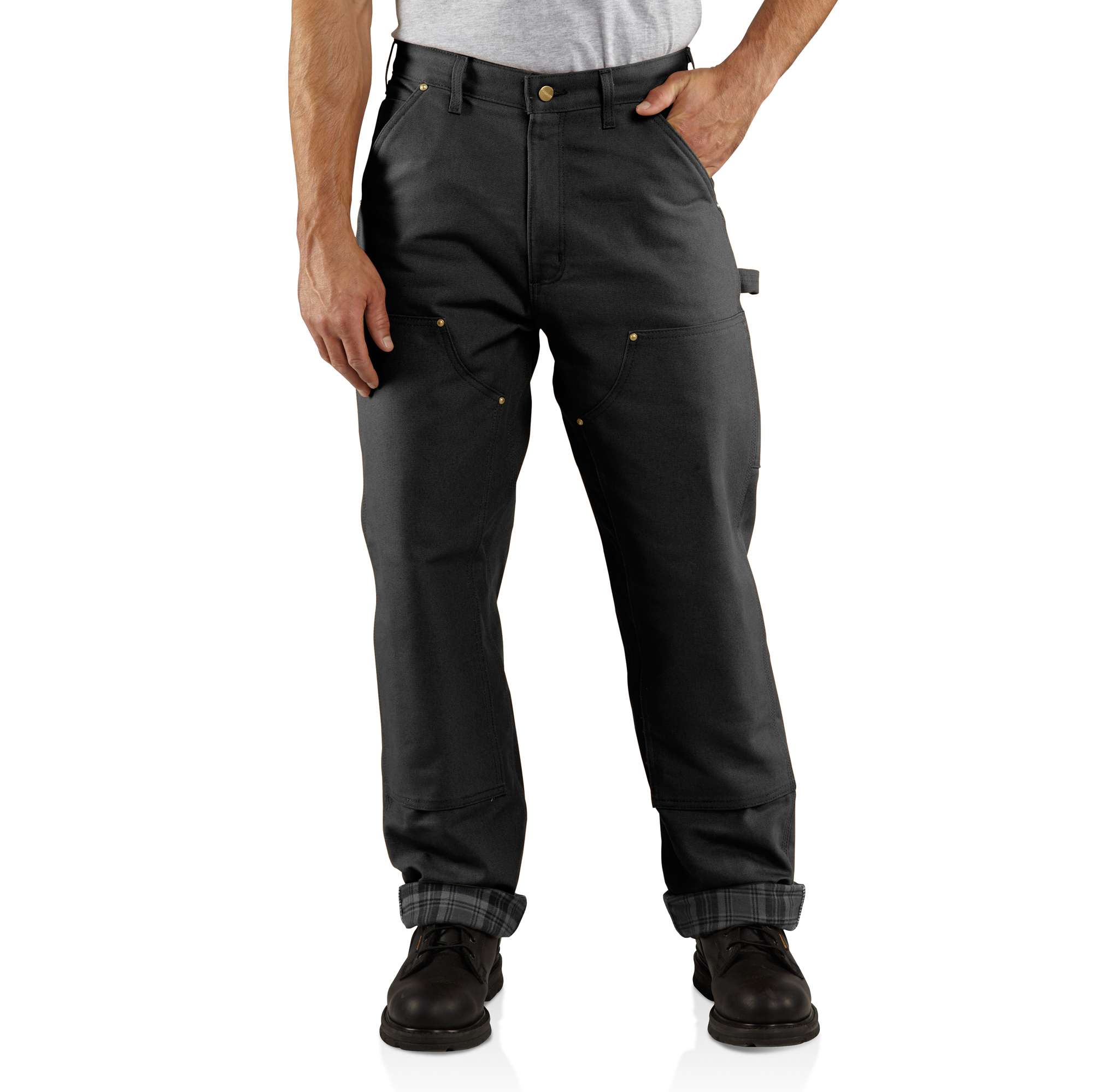 Men�s Firm-Duck Double-Front Dungaree/Flannel Lined