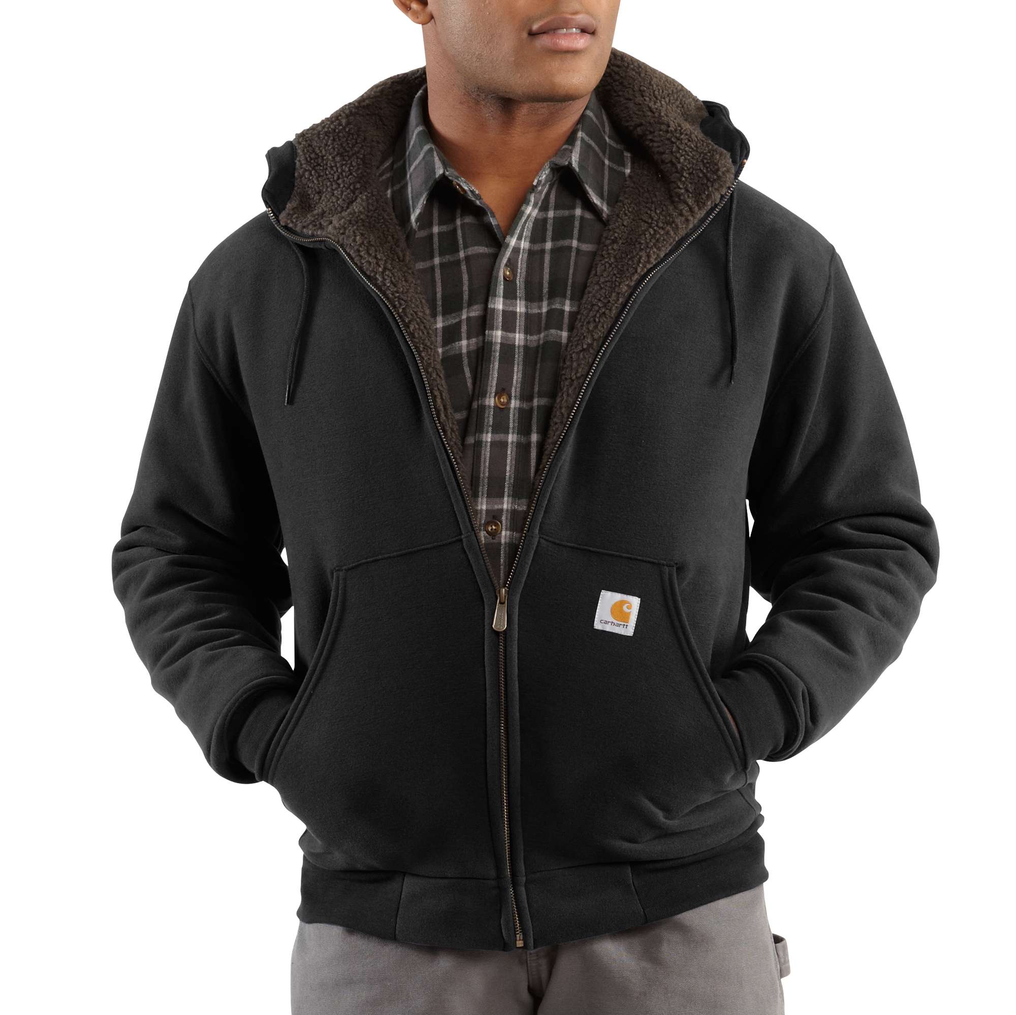 Men�s Brushed-Fleece Sweatshirt/Sherpa-Lined