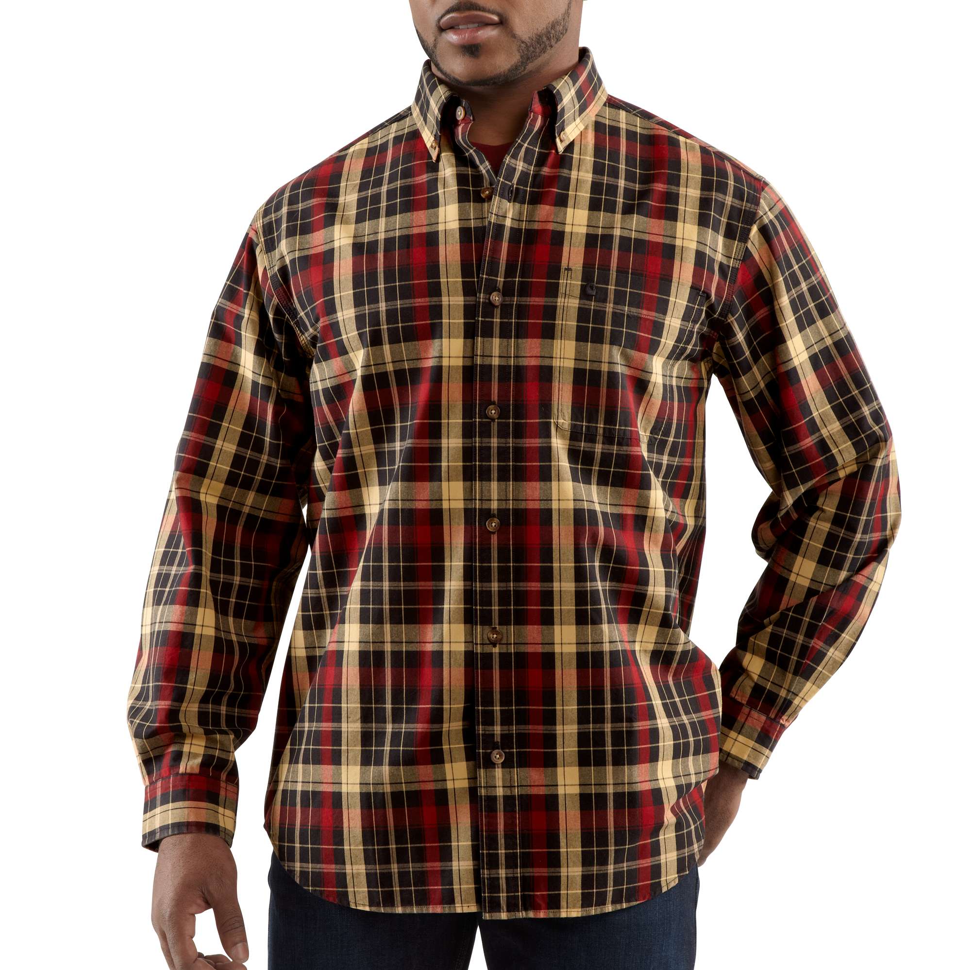 Men�s Bellevue Plaid Long-Sleeve Shirt