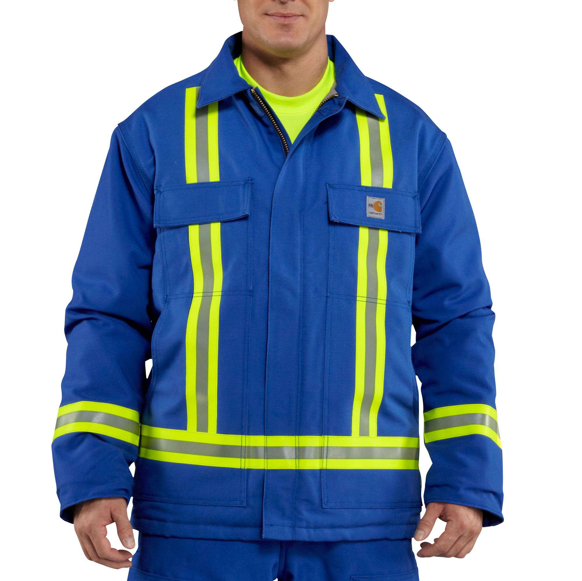 Men�s Flame-Resistant Duck Traditional Coat with Reflective Striping/Quilt-Lined