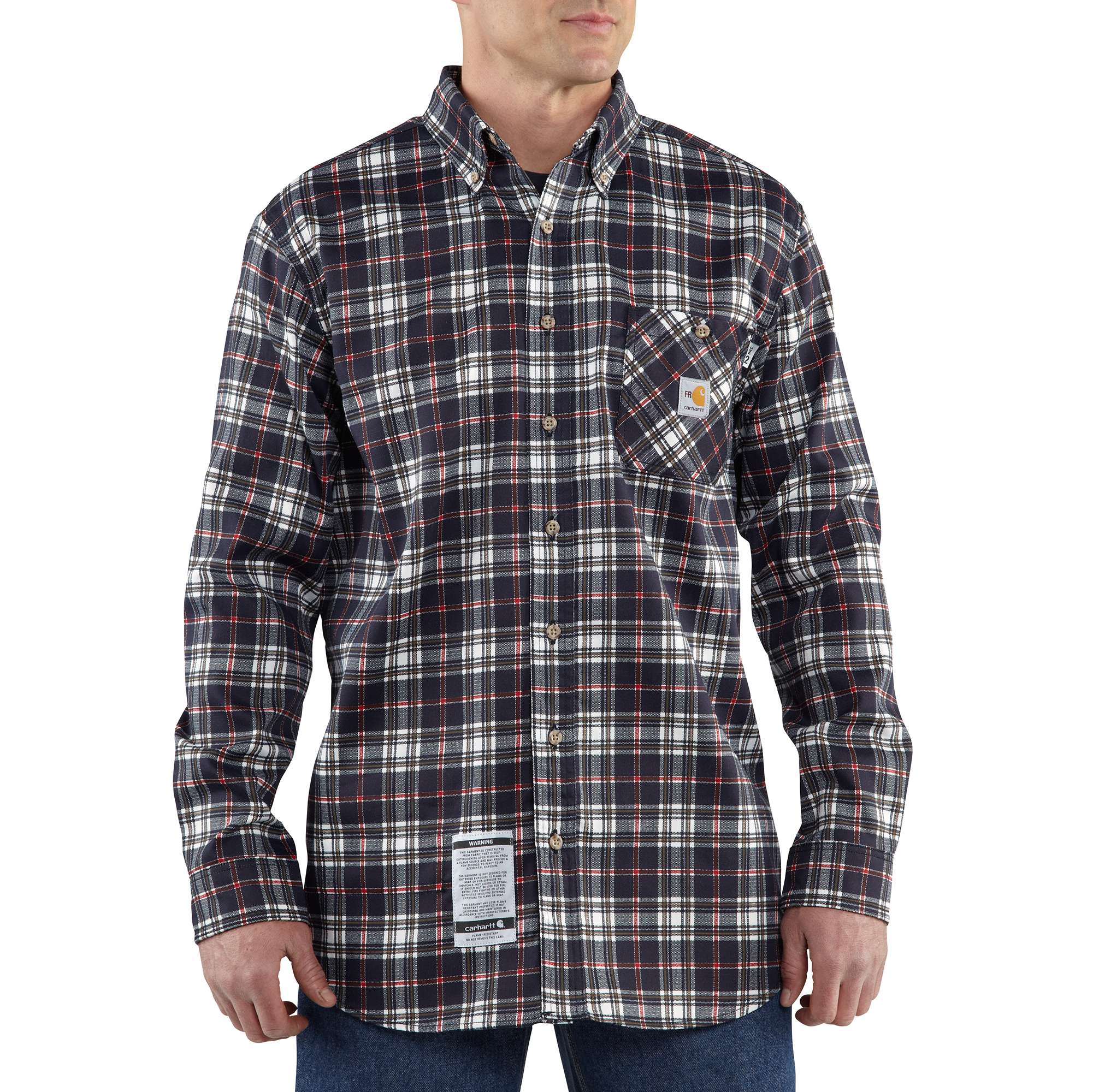 Men�s Flame-Resistant Work-Dry&reg; Plaid Twill Shirt