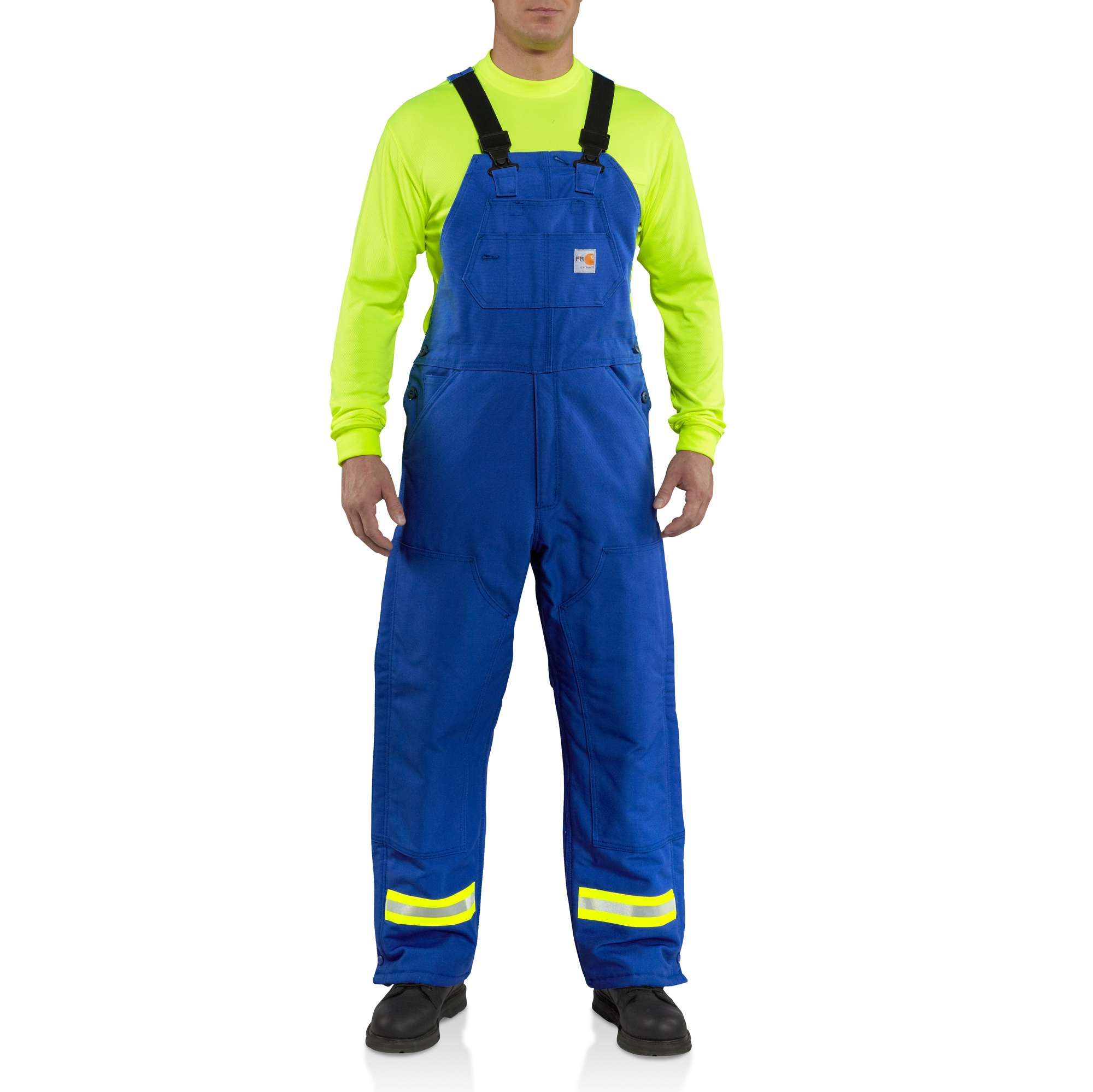 Men�s Flame-Resistant Duck Bib Overall with Reflective Striping/Quilt-Lined