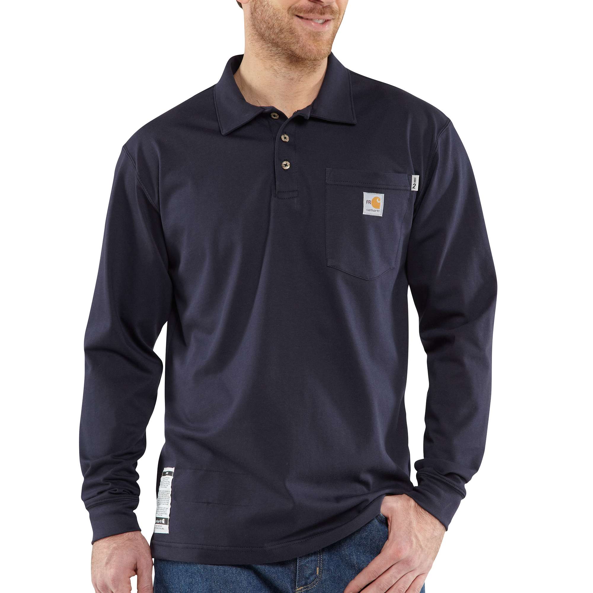Men's Flame-Resistant Force&trade; Cotton Long-Sleeve Polo