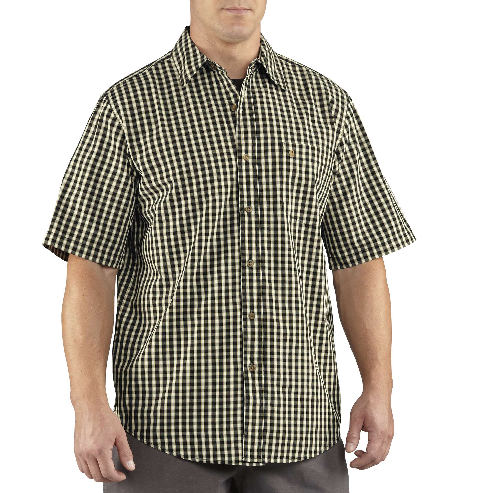 Men�s Essential Plaid Open Collar Short-Sleeve Shirt