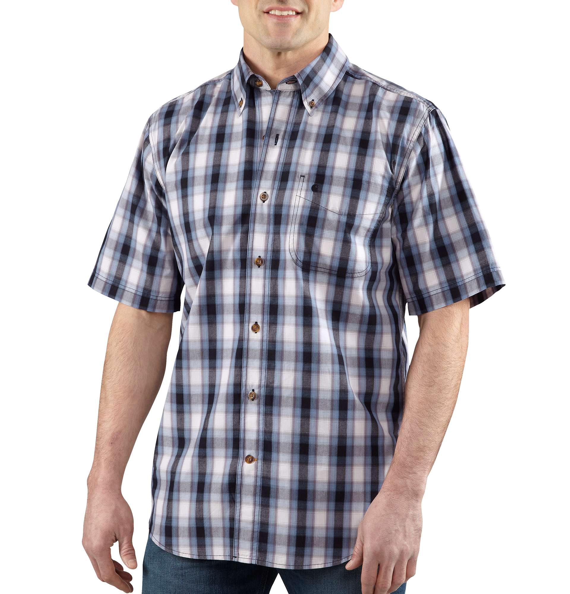 Men�s Bellevue Plaid Short-Sleeve Shirt