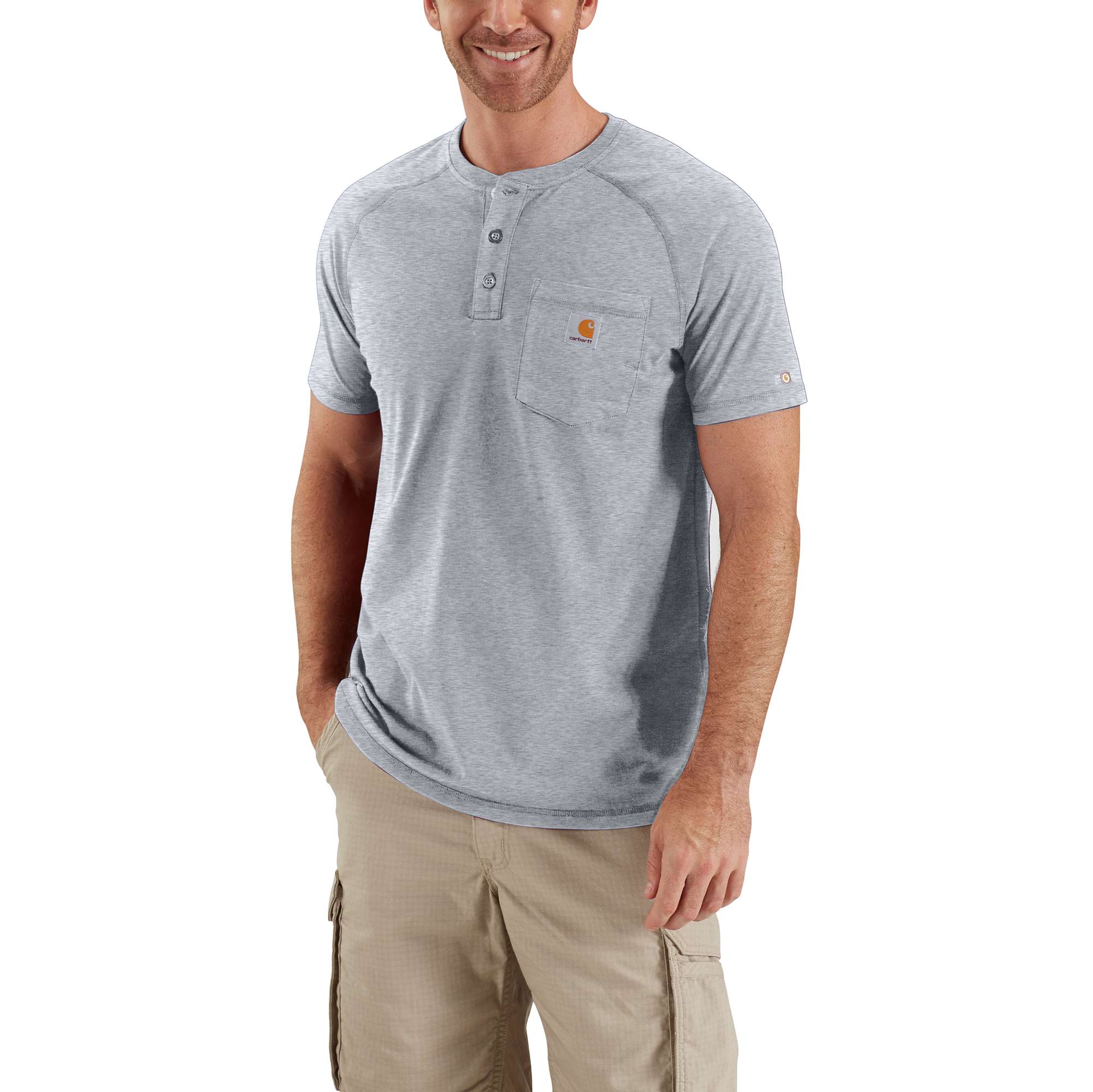 Men�s Force&trade; Cotton Short-Sleeve Henley