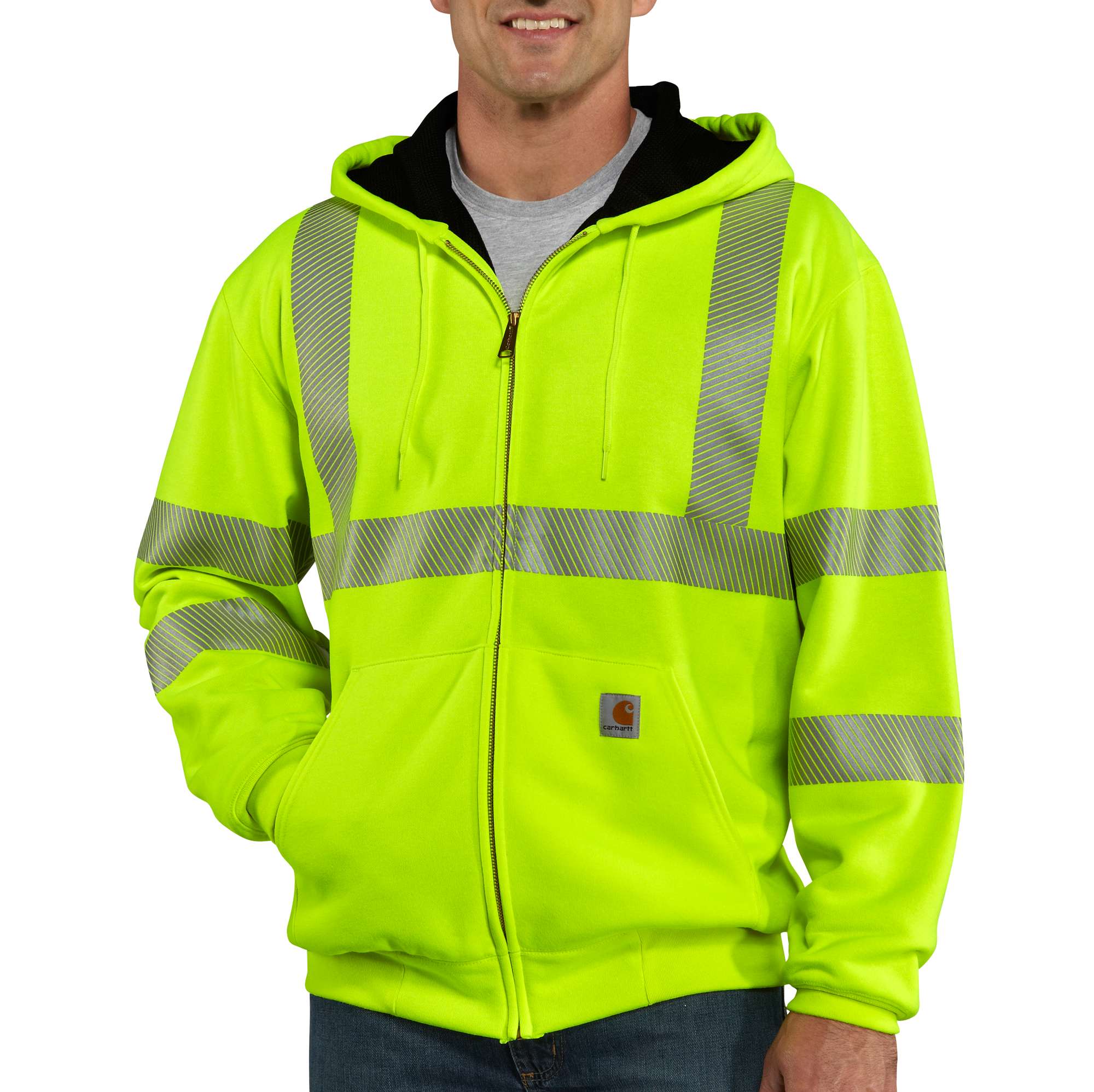 Men�s High-Visibility Zip-Front Class 3 Thermal-Lined Sweatshirt