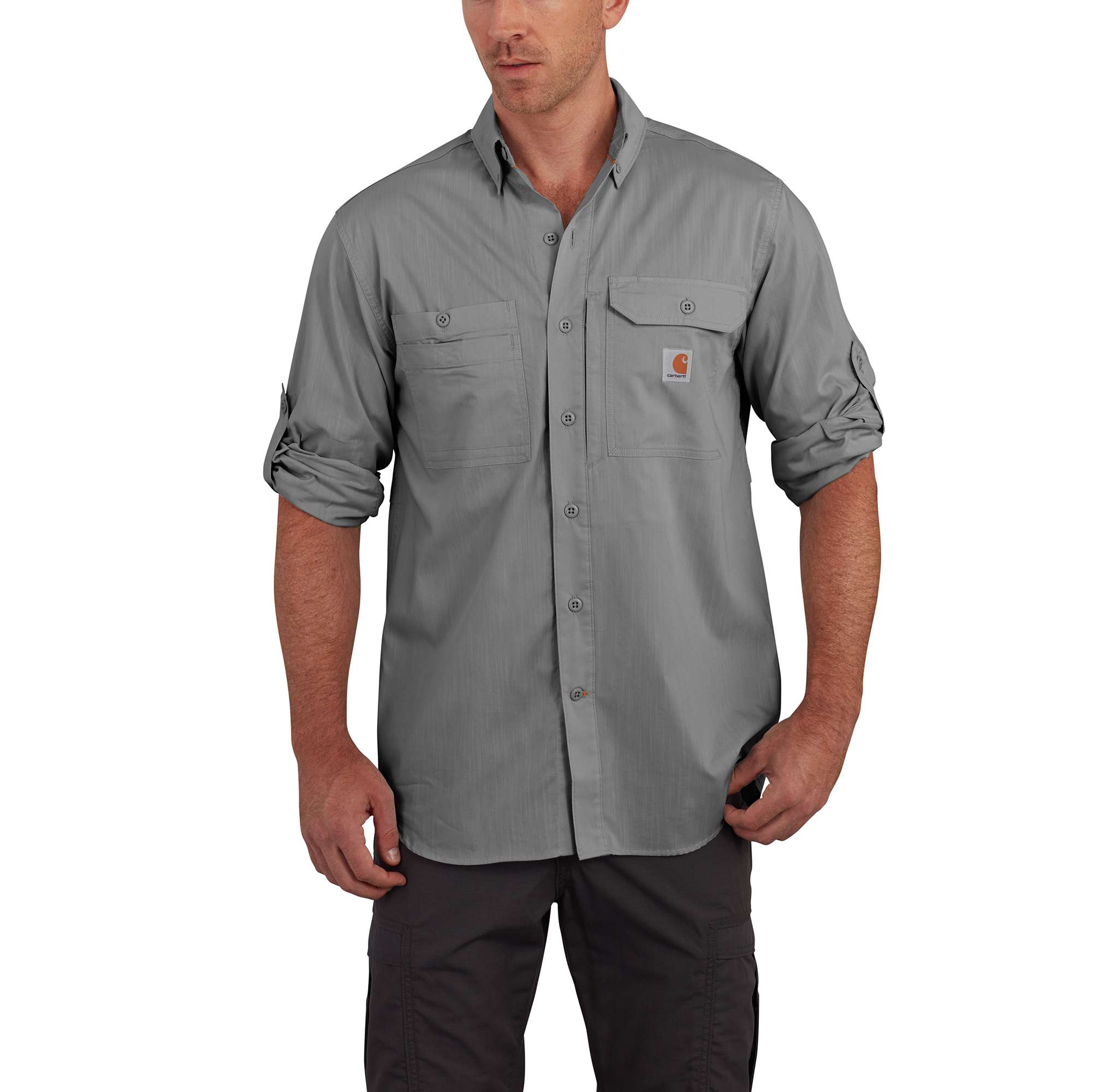 Image of Carhartt Force Ridgefield Solid Long Sleeve Shirt